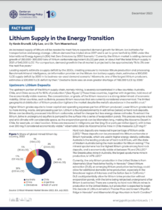 Fact Sheet: Lithium Supply in the Energy Transition